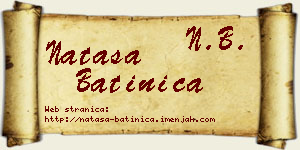 Nataša Batinica vizit kartica